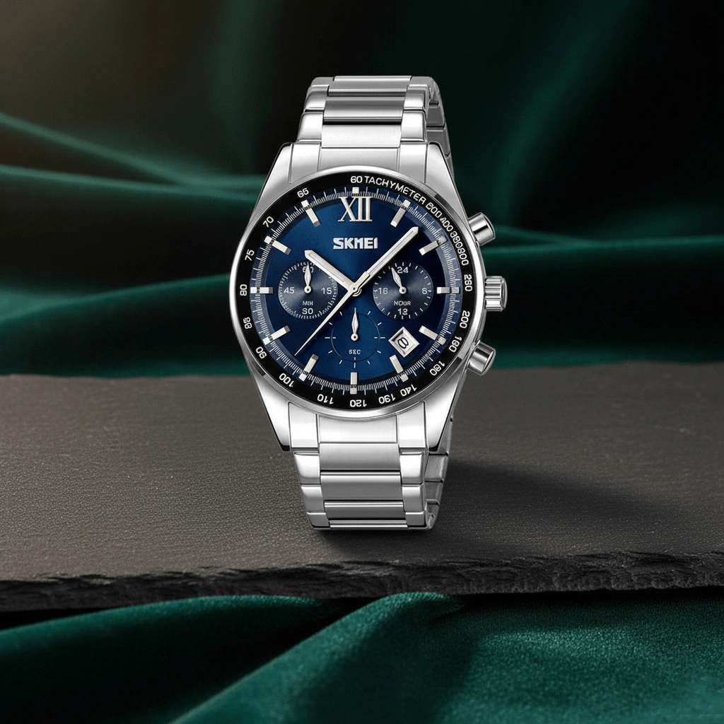 Original SKMEI Men’s Watch 9096 Silver Blue